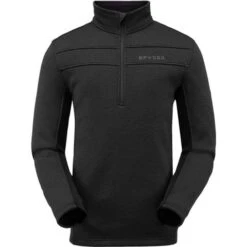 Spyder Encore Half Zip Fleece Jacket - Men's -Ski Supplies Store 191252001 encore halfz flc blk