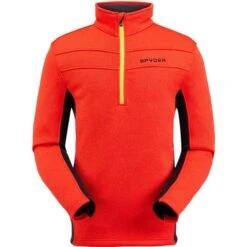 Spyder Encore Half Zip Fleece Jacket - Men's -Ski Supplies Store 191252644 encore halfz flc ebny volc