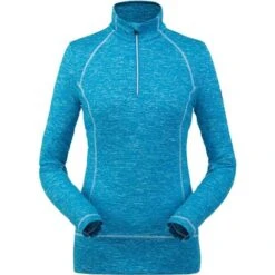 Spyder Accord Zip T-Neck - Women's -Ski Supplies Store 194085425 spyn accord zipt lagoon front