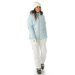 Nils Cervinia Faux Fur Parka - Women's -Ski Supplies Store FW23 Nils WomensCerviniaFauxFur IceBlue Model2