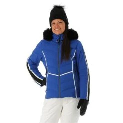 Nils Courchevel Faux Fur Parka - Women's -Ski Supplies Store FW23 Nils WomensCourchevelFauxFur Sapphire Model1