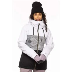 686 Athena Insulated Jacket - Women's -Ski Supplies Store fw23 686 womensathenainsulatedjacket whitegeocolorblock 1