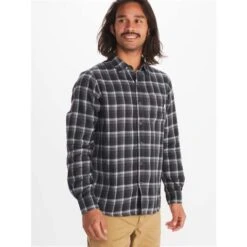 Marmot Fairfax Midweight Flannel - Men's -Ski Supplies Store fw23 marmot mensfairfaxmidweightflannel black 1