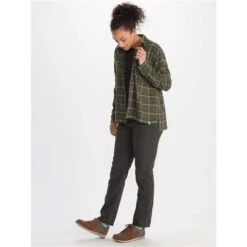 Marmot Fairfax Boyfriend Midweight Flannel - Women's -Ski Supplies Store fw23 marmot womensfairfaxboyfriendmidweightflannel nori 3