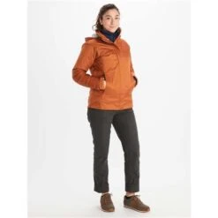 Marmot PreCip Eco Jacket - Women's -Ski Supplies Store fw23 marmot womensprecipecojacket copper 3