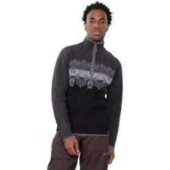 Obermeyer Brady ½ Zip Sweater - Men's 12 Obermeyer Brady ½ Zip Sweater - Men's -Ski Supplies Store fw23 obermeyer mensbradyhalfzipsweater coal 1
