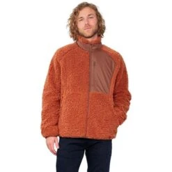 Obermeyer Landry Sherpa Jacket - Men's -Ski Supplies Store fw23 obermeyer menslandrysherpajacket terracotta