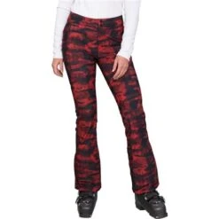 Obermeyer Printed Bond Pant - Women's -Ski Supplies Store fw23 obermeyer womensprintedbondpant redsky 1