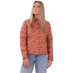 Obermeyer Willa Down Shirt - Women's -Ski Supplies Store fw23 obermeyer womenswilladownshirt rosewoodmeadow