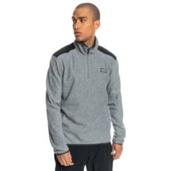 Quiksilver Aker HZ Fleece - Men's 12 Quiksilver Aker HZ Fleece - Men's -Ski Supplies Store fw23 quiksilver mensakerhzfleece heathergrey 1