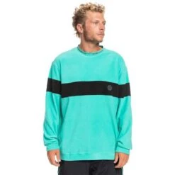 Quiksilver Flame On Fleece - Men's -Ski Supplies Store fw23 quiksilver mensflameonfleece poolgreen 1