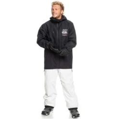 Quiksilver High In The Hood Jacket - Men's -Ski Supplies Store fw23 quiksilver menshighinthehoodjacket trueblack 3