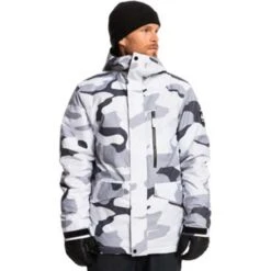 Quiksilver Mission Printed Jacket - Men's 26 Quiksilver Mission Printed Jacket - Men's -Ski Supplies Store fw23 quiksilver mensmissionprintedjacket snowwhitecamopower 1