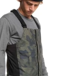 Quiksilver Utility Bib - Men's -Ski Supplies Store fw23 quiksilver mensutilitybib trueblackfadeoutcamo 3