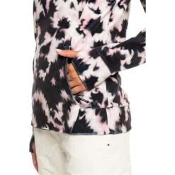 Roxy Deltine Fleece Pullover - Women's -Ski Supplies Store fw23 roxy womensdeltinefleecetop trueblacknimal 5