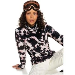 Roxy Deltine Fleece Pullover - Women's -Ski Supplies Store fw23 roxy womensdeltinefleecetop trueblacknimal 6