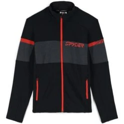 Spyder Speed Full Zip Fleece Jacket - Men's 10 Spyder Speed Full Zip Fleece Jacket - Men's -Ski Supplies Store fw23 spyder mensspeedfullzipfleecejacket blackvolcano 1