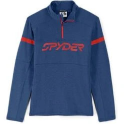Spyder Speed Half Zip Fleece Jacket - Men's -Ski Supplies Store fw23 spyder mensspeedhalfzipfleecejacket abyssvolcano 3