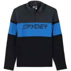 Spyder Speed Half Zip Fleece Jacket - Men's -Ski Supplies Store fw23 spyder mensspeedhalfzipfleecejacket blackcollegiate 1