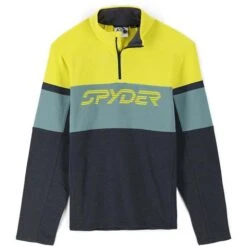 Spyder Speed Half Zip Fleece Jacket - Men's -Ski Supplies Store fw23 spyder mensspeedhalfzipfleecejacket ebonycitron 1