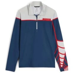 Spyder Spirit Of '78 Zip T-Neck - Men's -Ski Supplies Store fw23 spyder mensspiritof78ziptneck glacier abyss 1
