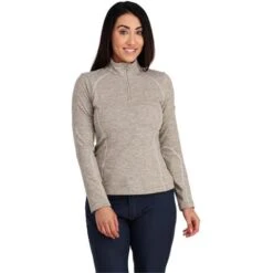 Spyder Accord Zip T-Neck - Women's -Ski Supplies Store fw23 spyder womensaccordziptneck cashmere 1