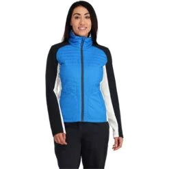 Spyder Glissade Hybrid Insulator Jacket - Women's -Ski Supplies Store fw23 spyder womensglissadehybridinsulatorjacket collegiate 1